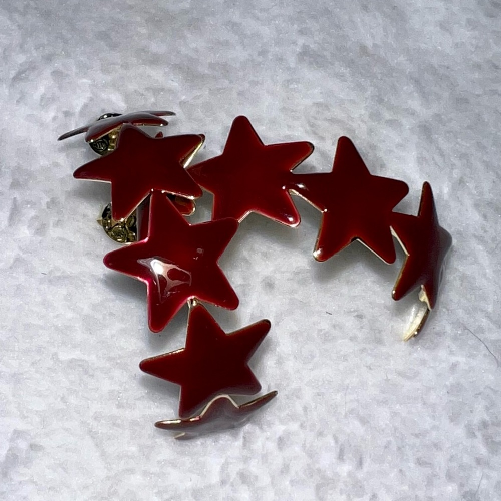 Aaron Star Hoops Maroon Resin
